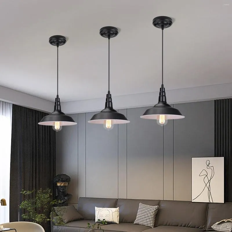 Hängslampor moderna lampor e27 retro loft kök matsal levande taklampa aluminium fixturer ledde industriell hängande belysning