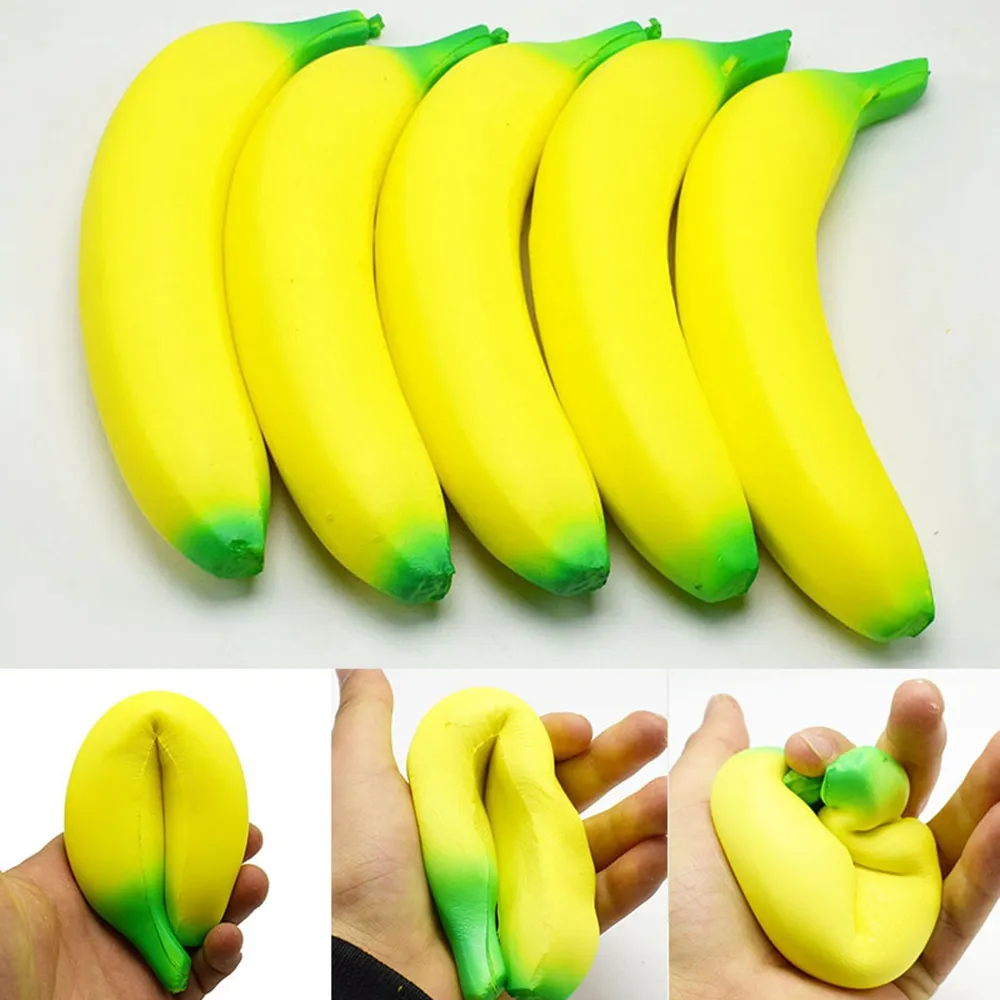 Anti-stress Squishy Banana Toys Slow Rising Squishy Fruit Squeeze Toy Drôle anti-stress Réduire la pression Prop 2110