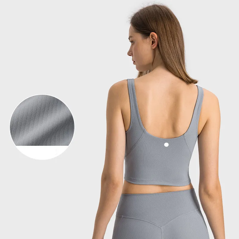 Ll feminino yoga i-back sutiã topo de colheita bodycon tanque para sutiãs esportivos menina alta elasticidade esporte tanque racerback colete correndo ginásio dt376