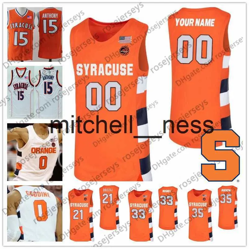 Mit8 Custom Syracuse Orange 2020 Pallacanestro Qualsiasi nome Numero Bianco # 21 Marek Dolezaj 33 Elijah Hughes 35 Buddy Boeheim Maglia da uomo Youth Kid 4XL