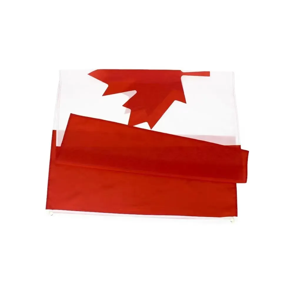 Kanada Flag Direct Factory grossistlager 3x5ft 90x150cm Polyest för hängande dekoration CA Can Maple Leaf Banner QH35