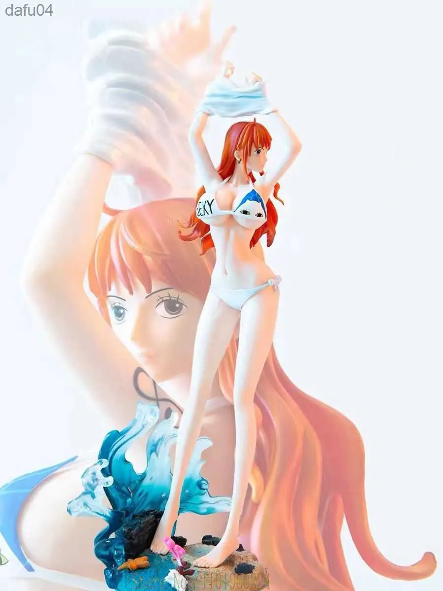 Belle Sexy Girl Anime Figure One Piece GK Maillot De Bain Nami Roronoa Zoro Princesse Mod le Statue Collection Jouets Poup es Cadeaux Jouets L230522