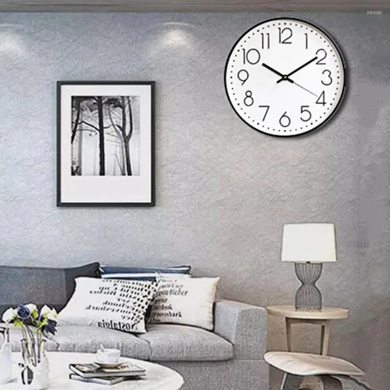 Wall Clocks 10 Inch Clock Round Hanging Noiseless 3D Number Precise Anti-fog Mirror Surface Quartz Household Supplies Home Accessories