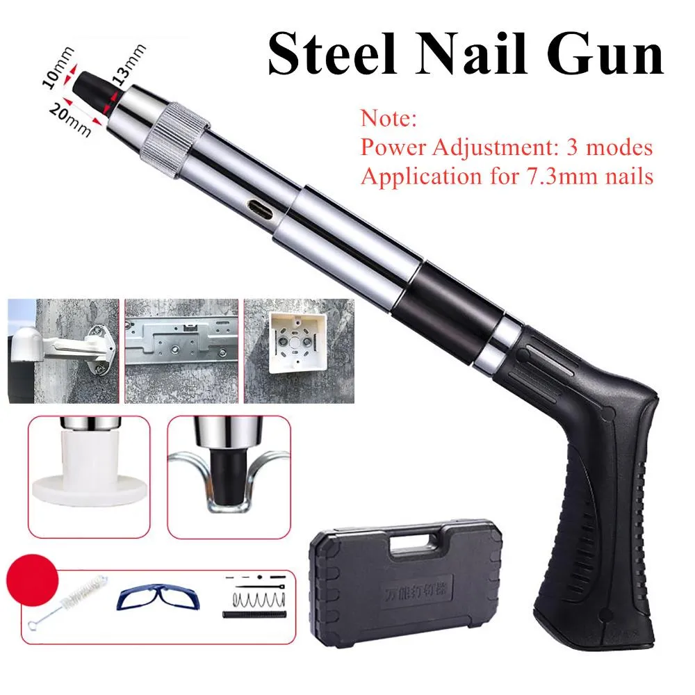 Spijkerpistolen Steel Manual Riveter Gun Tool Kit Hand Riveter Gun+60pcs 2.4/3.2/4/4.8mm Rivets Durable Metal Woodworking Repair Hand Tools