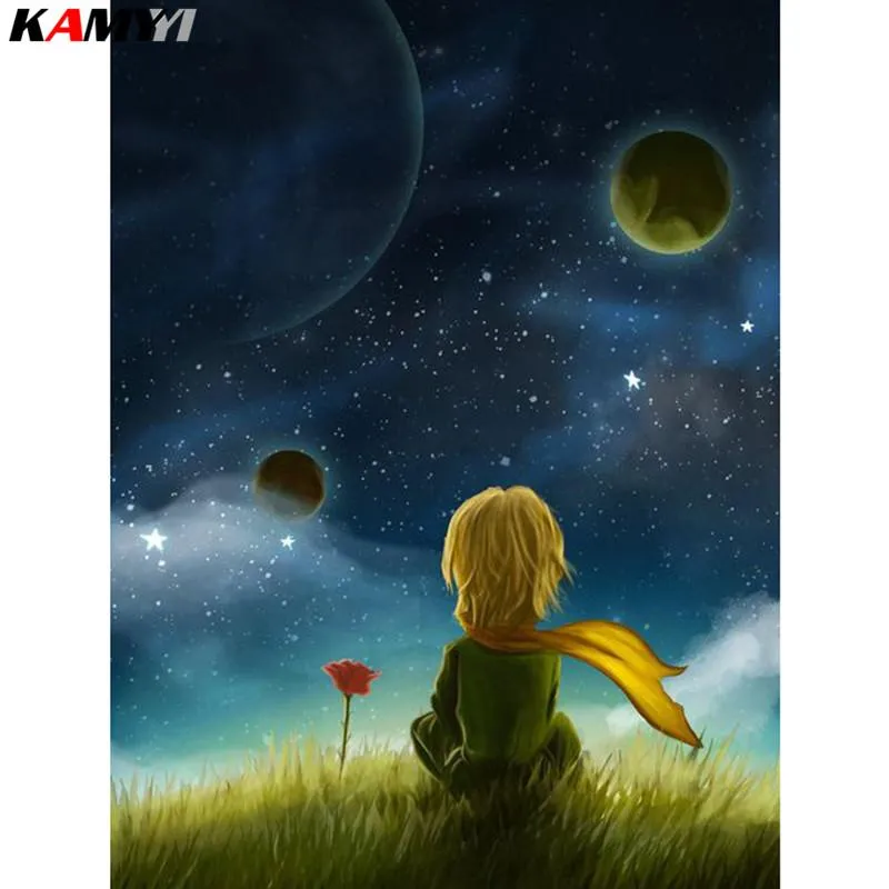 Stitch Kamy Yi Полный квадрат/Круглый сверло 5d Diy Diamond Painting "Little Prince" Вышивая вышивка