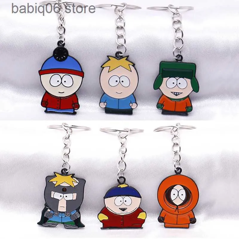 Keychains Anime South Park -karaktär som omger legering Keychain Fixed Release T230607