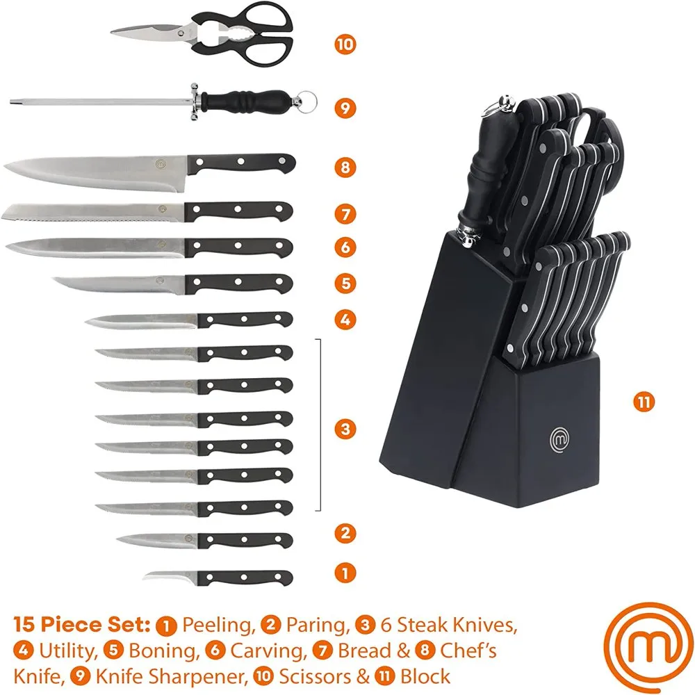 Set Di Coltelli Da 15 Pezzi MasterChef Più Ceppo Coltelli Da 43,65 €