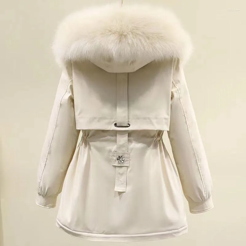 Gabardinas femininas mais jaquetas acolchoadas de veludo 2023 inverno mulheres com capuz manga longa gola de pele jaqueta cargo mulher parkas casual bolso grande