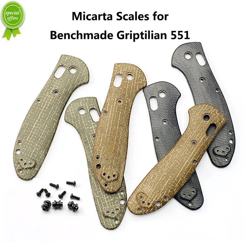 Yeni A Çifti Özel Micarta Kezar Griptilian 551 için Ölçekler Katlanır Katlanır Bıçak Parçaları Aksesuarlar Yapmak Toptan