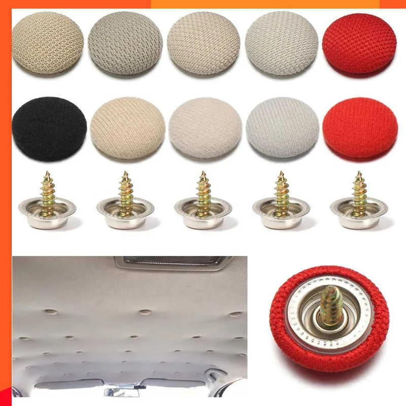 New 20/40pcs Car Interior Roof Fixing Buckles Headliner Ceiling Cloth Fixing Screw Care Fabric Buckle Rivets Retainer Cap Repair