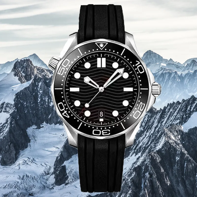トップフリーデザイナーウォッチ41mm自動メカニカルメンズウォッチステンレススチールブレスレット回転可能なベゼル透明な豪華な時計dhgateで黒く時計