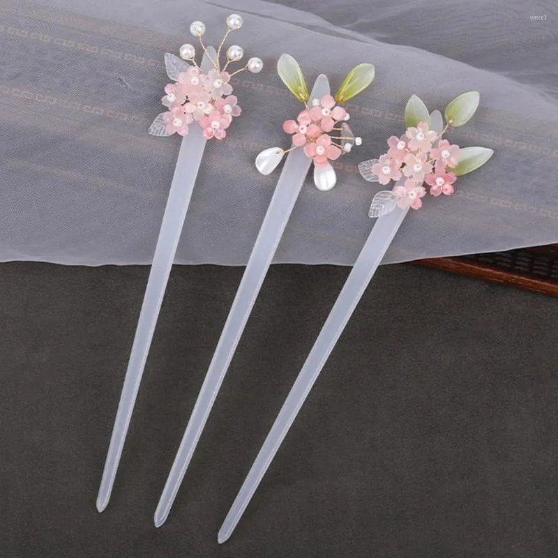 Haarspangen Chinesische Haarnadeln Blume Perlen Stäbchen Sticks Vintage Gabeln Schmuck Für Frauen Styling Hanfu Zubehör