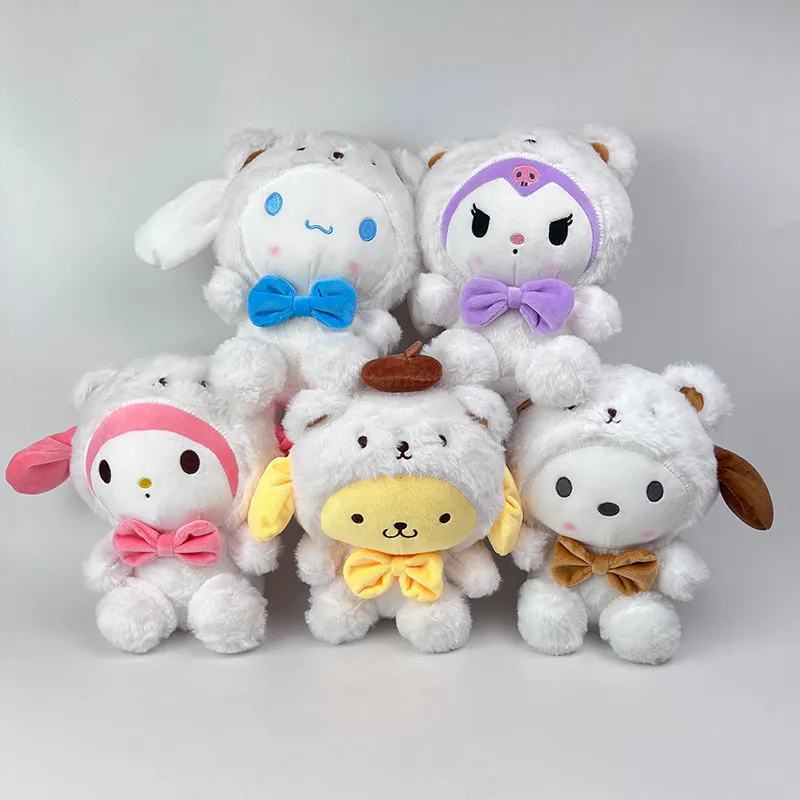 بالجملة لطيف بيض دب cinnamoroll kuromi plush لعبة للأطفال زخرفة غرفة النشاط الشركات