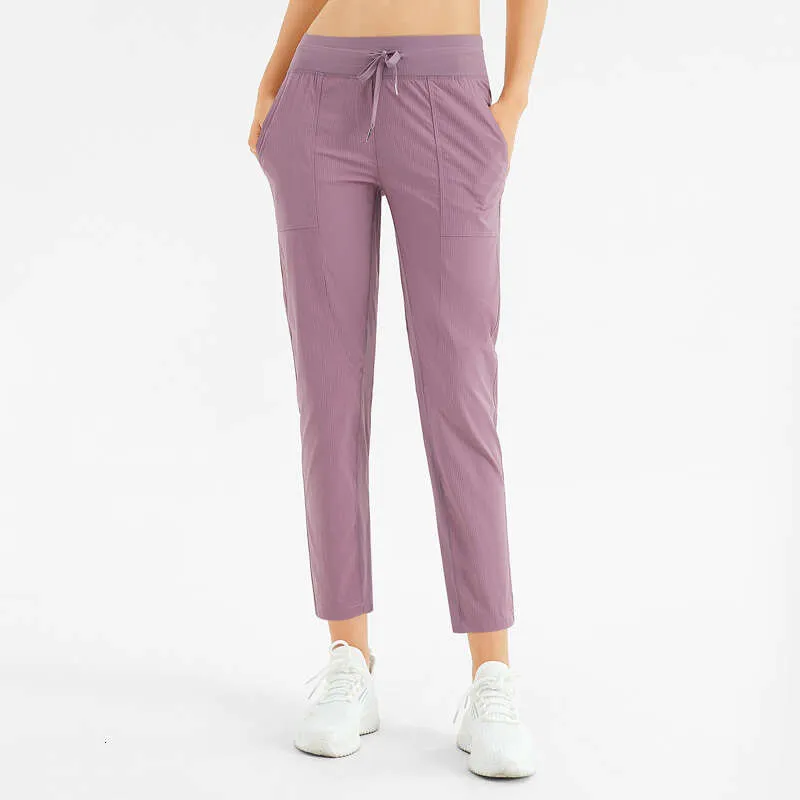 Lu Primavera ed Estate Pantaloni Allentati Quick Dry Casual a Nove Punti Pantaloni Sportivi da Donna Vita Elastica Traspirante Tempo Libero Corsa Quotidiana Allentata Yoga Fiess Sport Elastici