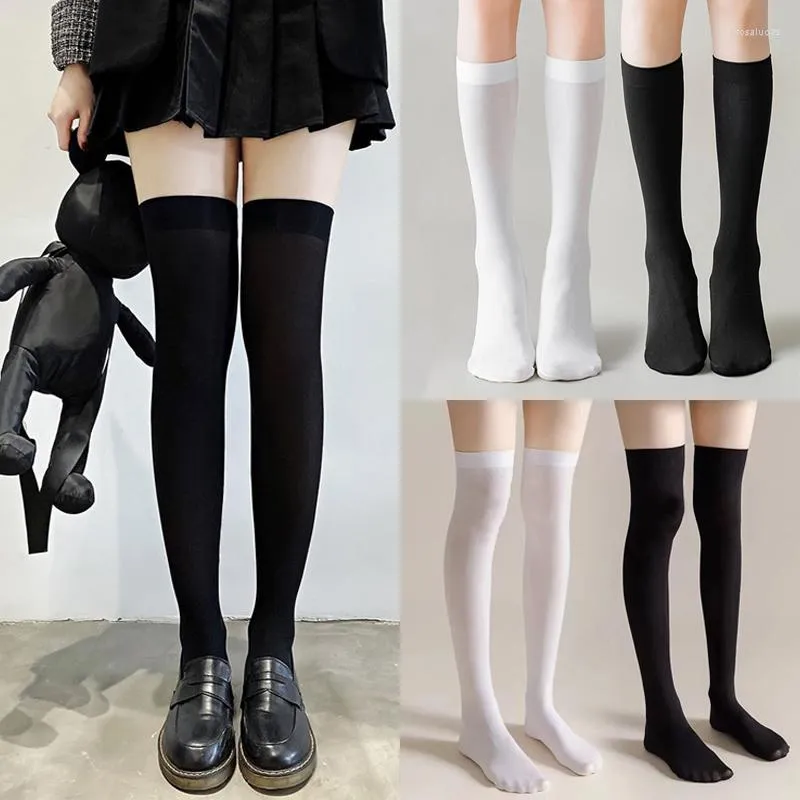 Женские носки сжатие ноги длинные overnee velvet lolita leggings jk женщина сплошное колено высокое каваи, сексуальные нейлоновые чулки, косплей косплей