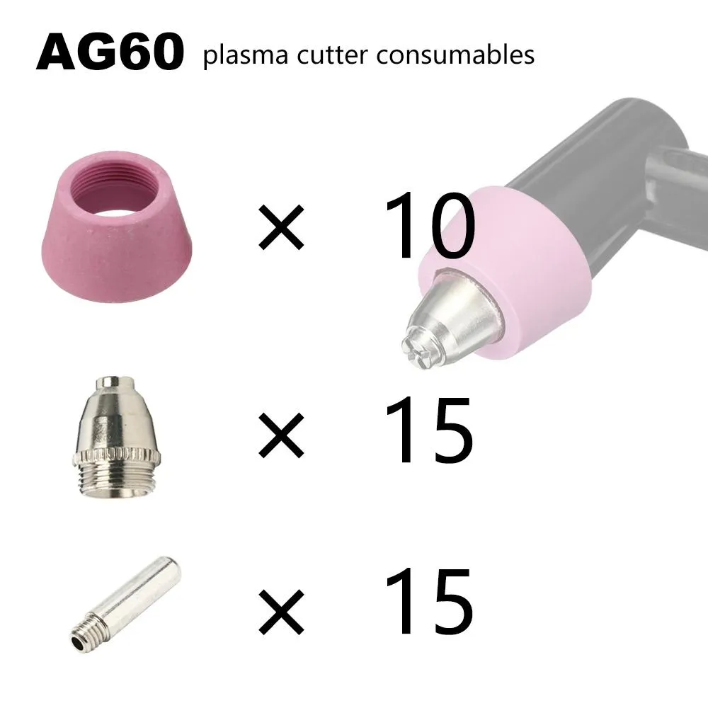 Mondstukken 40Pcs Plasma Cutting Welding Torch Cutter Consumables Rings Ceramic Nozzles Electrode Kit Set For PT31 LG40 Torch
