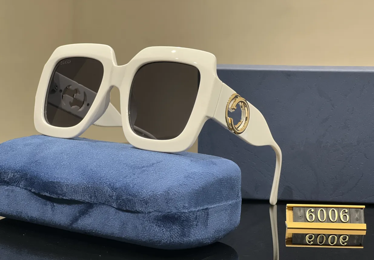 Lunettes de soleil de créateur de mode, grand cadre carré, lunettes d'équitation pour hommes et femmes, lunettes de soleil résistantes aux UV, 6006