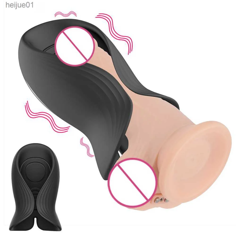 Tessuto Penis Trainer Masturbatore maschile Estensore del pene Eiaculazione ritardata Glande Vibratore 12 modalità Sex Toys for Men Delay Lasting Trainer Prodotto sexy per adulti Lingerie