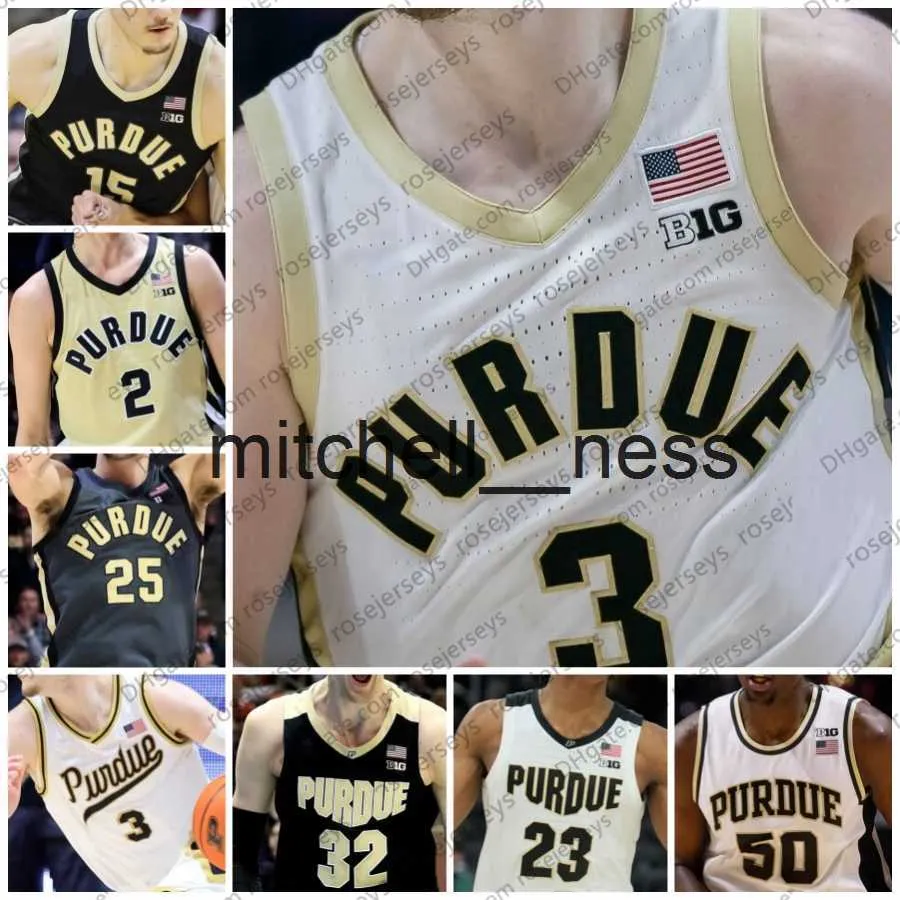 Mit8 Custom NCAA Purdue Boilermakers Maglie da basket 0 Mason Gillis 4 Trey Kaufman-Renn 5 Brandon Newman Nero Bianco Oro Grigio Maglia per Uomo Donna Giovani Bambini S-4XL