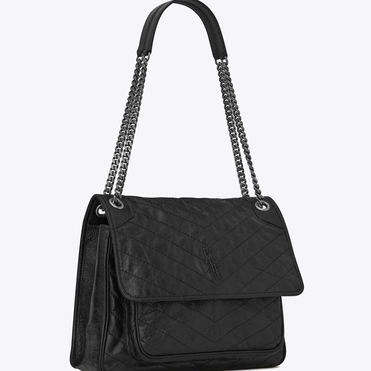 Sac à bandoulière en cuir véritable, sac à main de grande capacité, sac de travail pour femmes, ouverture de boucle et chaîne de métal de fermeture, noir de haute qualité