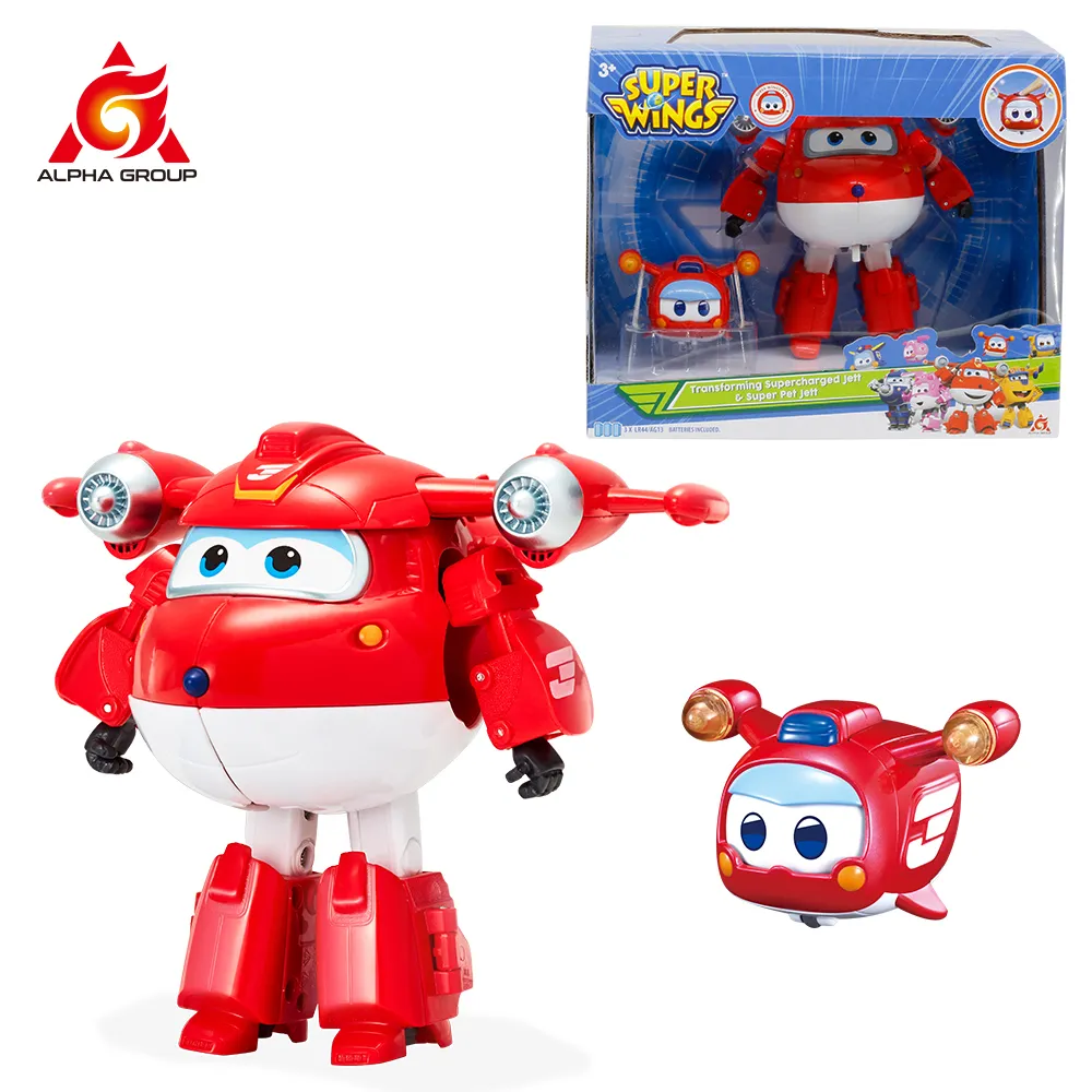 Экшн-фигуры Super Wings 2-Pack Set 5 ”Трансформирующий наддув Jettsuper Pet Jett Airplane Robot фигур