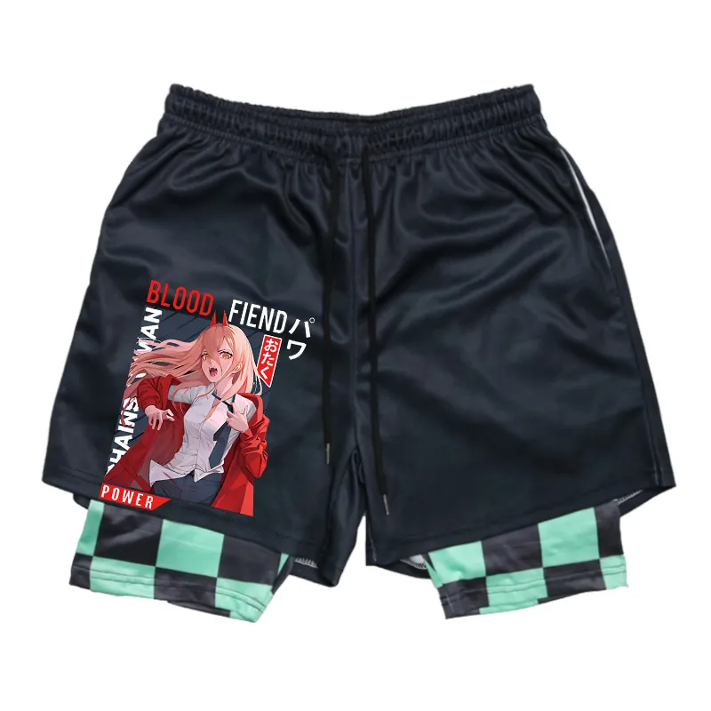 Anime Chainsaw Power Print 2 In 1 Mens And Workout Spandex Shorts For Gym,  Running, And Fitness Training Quick Dry Compression And Stretchy Design  From Clothingforchoose, $17.88