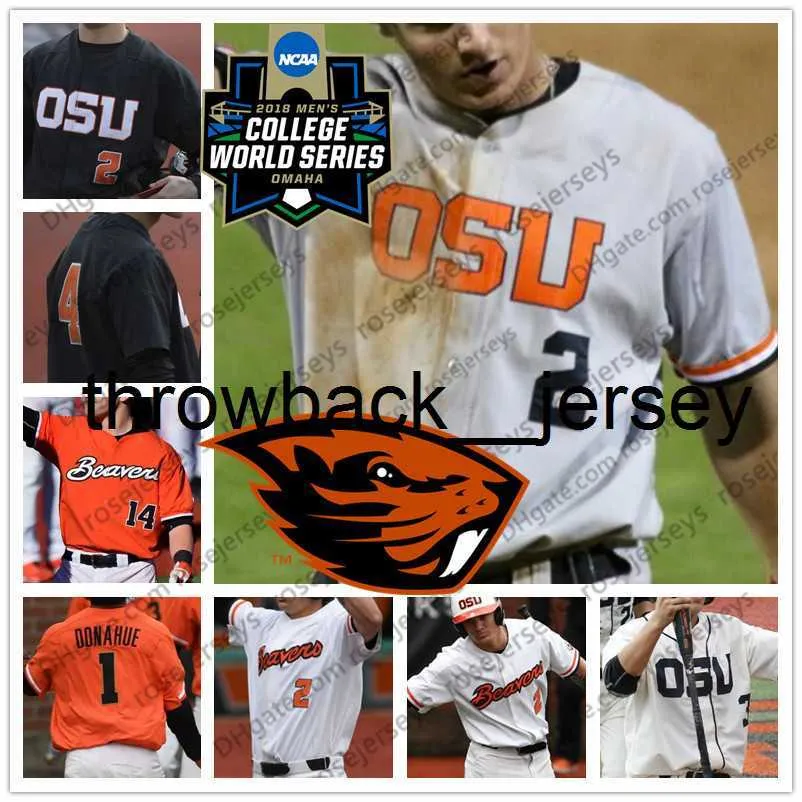 Thr Oregon State Beavers＃23 Kevin Abel 8 Michael Conforto 23 Jacoby Ellsbury 11 Trevor Larnach OSU Baseball 2018 CWS Men Youth Kid Jersey