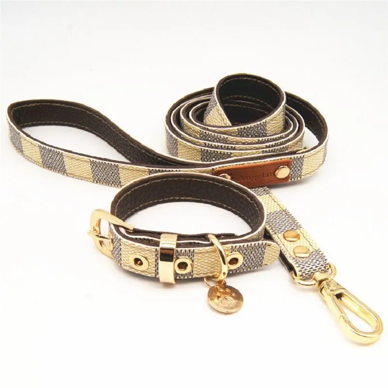 Colliers de style britannique collier de chien ensemble laisse en cuir solide et durable petit collier de chien moyen de chien marche pour animaux de compagnie