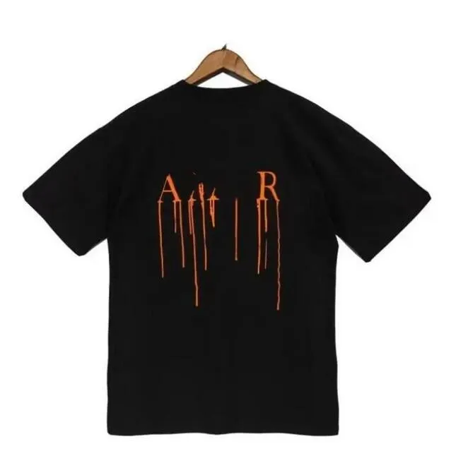 AMIRI Paint Drip AM Logo T-Shirt Black/Orange