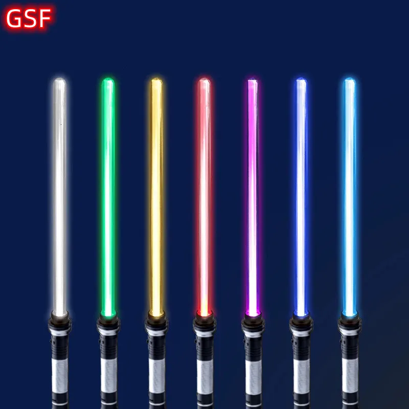 LED Light Sticks Lightsaber 2 In 1 RGB Adjustable Saber Toys Children Double Switch Sword For Boys Luminous Gifts light saber 230605