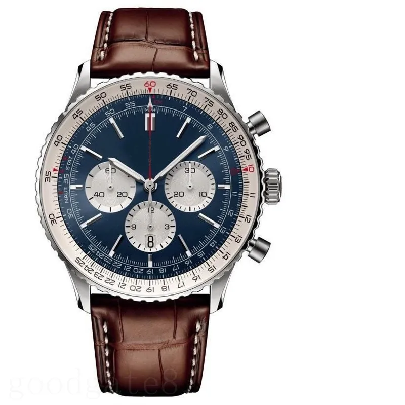 Masowe zegarki Men Navitimer Designer Watch Chronograph 2813 Ruch RELOJ HOMBRE SAPPHIRE 50 mm aaa zegarek ze stali nierdzewnej XB010