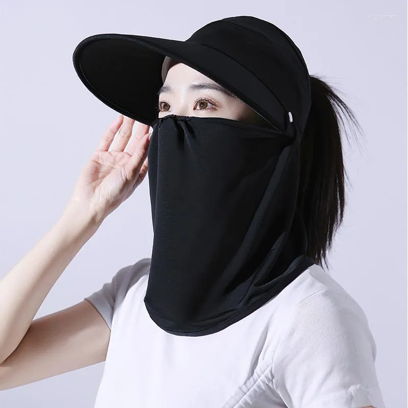 Wide Brim Hats Womens Face Mask Sun Hat Neck Flap Cover Detachable Breathable Bicycling Outdoor Travel Accessories