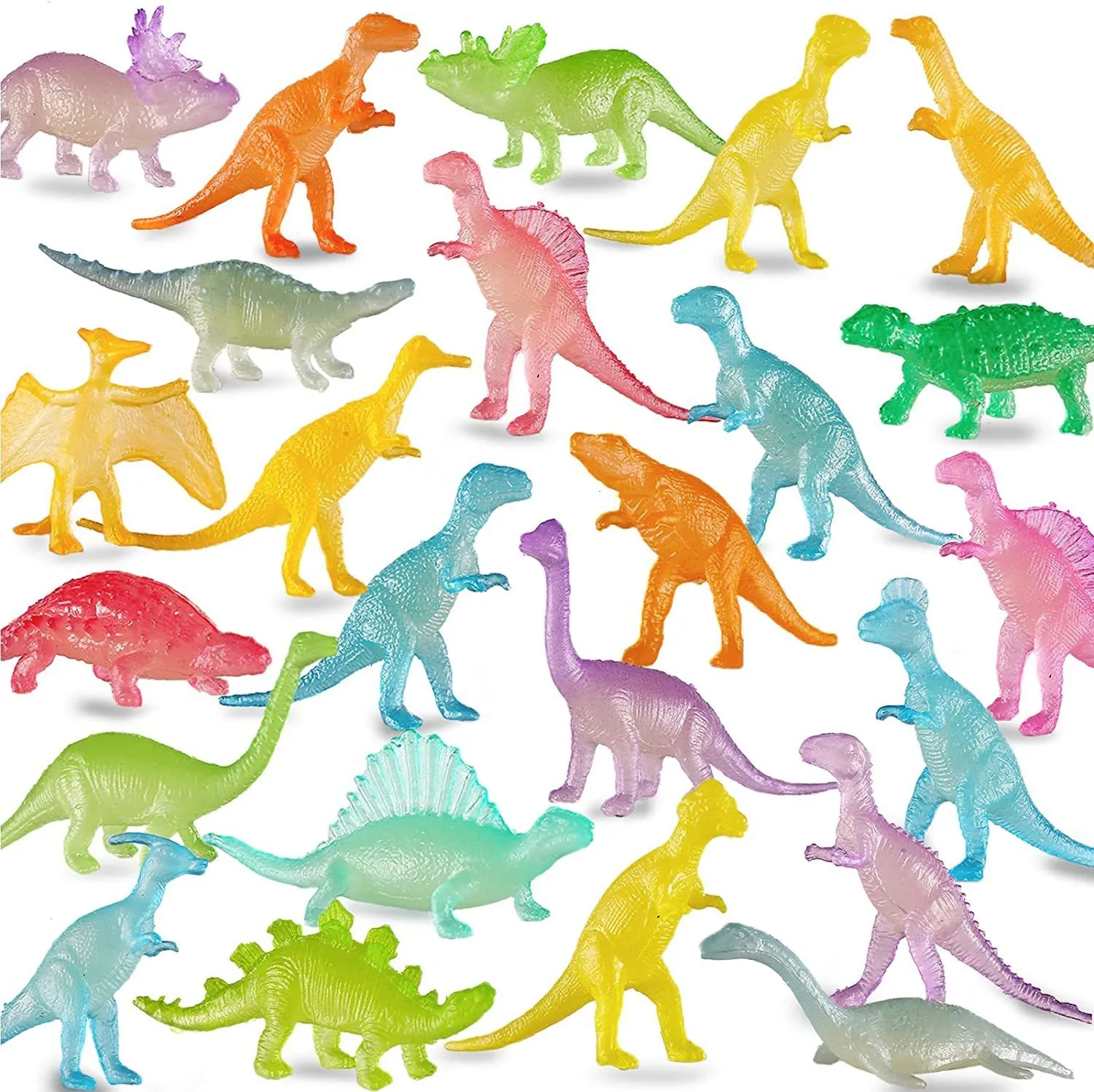 Led Rave Toy Mini Dinosauri Giocattoli Dinosauro luminoso Glow In Dark Dino Figure Bomboniere Forniture Regalo per Kid Toddler Boy Girl 230605