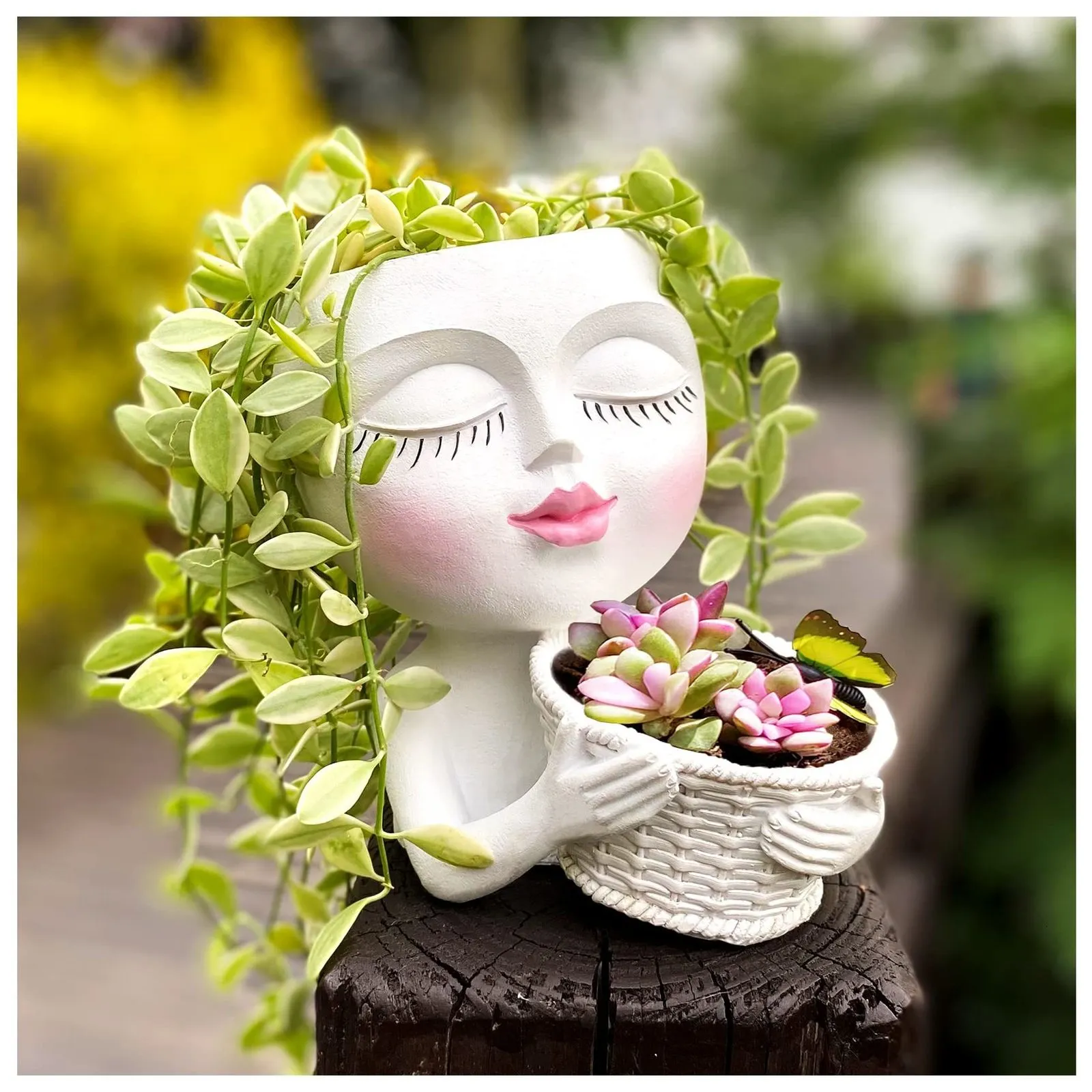 Vazen Gezicht Hoofd Bloem Planter Vetplant Container Pot Bloempot Figuur Tuin Decor Nordic Tafelblad Ornament 230603