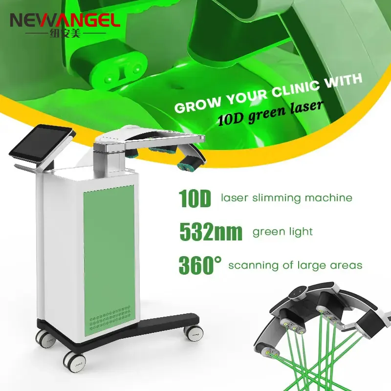 Utrata tłuszczu Zielone światło 532 Nm długość fali 10D odchudzanie Lipo Laser Redukcja tłuszczu Cellulit usuwanie urządzenia rzeźbiące