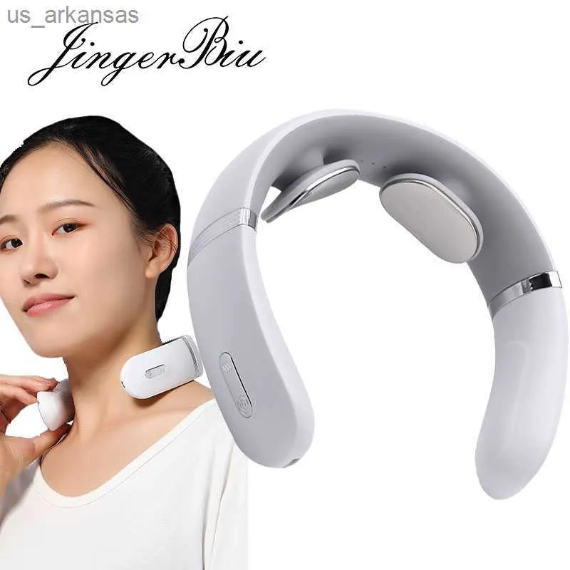 Intelligent neck shoulder massager multifunctional electric pulse cervical portable heating pain relief tool health care L230523