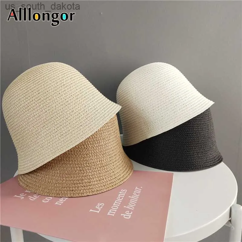 Pliable Soleil Chapeaux Femmes Nouveau 2023 D'été Pare-Soleil Protection Str Chapeaux Panama Plage Seau Cap Sombreros De Mujer Sunhats L230523