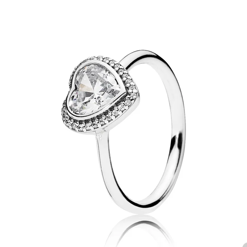 Sparkling Hearts Love Ring for Pandora Authentic Sterling Silver Wedding Rings Designer Jewelry for Women Girls Crystal Diamond Luxury Ring With Original Box