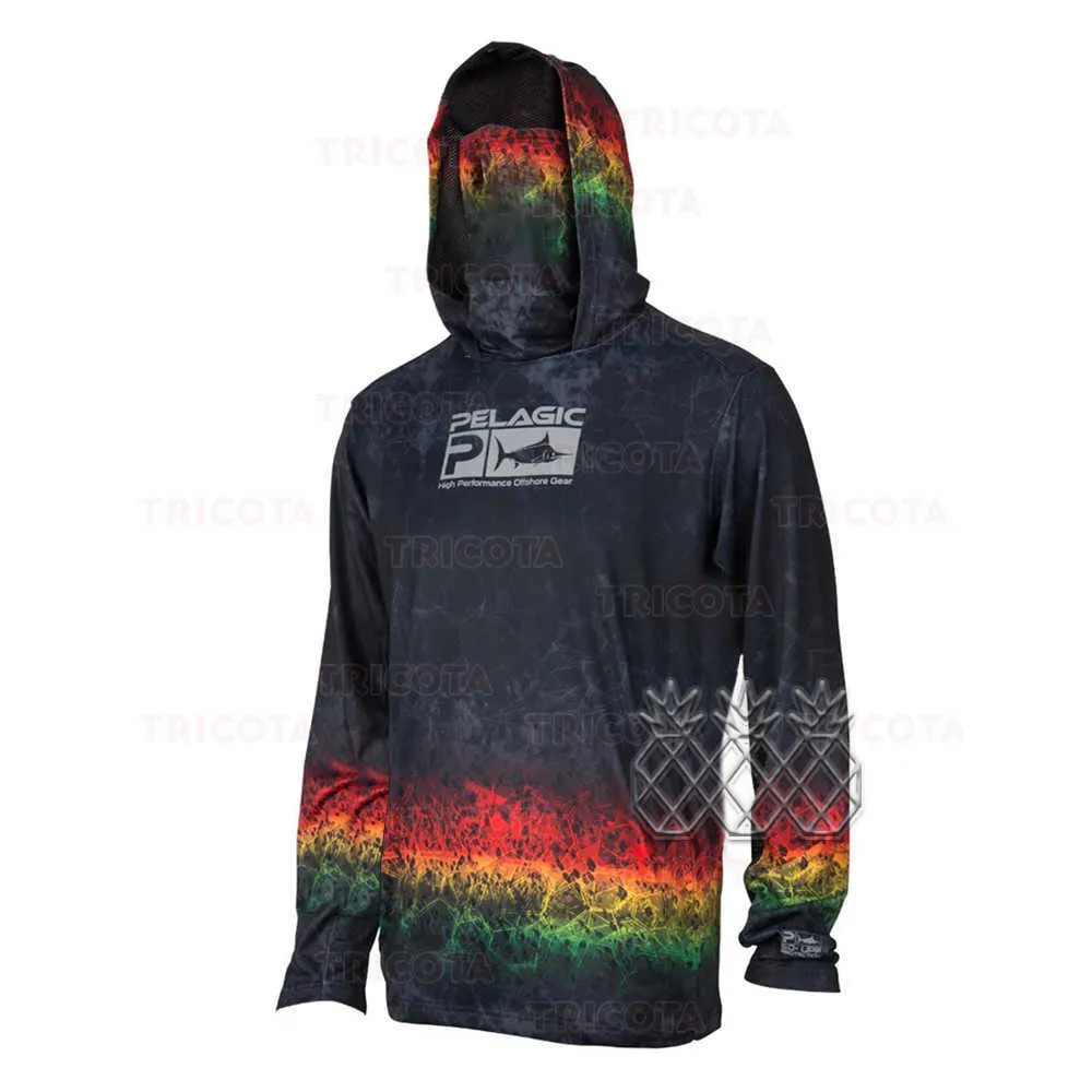 Outdoor Shirts Pelagic Mens Fishing Hoodie Shirts UPF 50+ Sun Protection  Long Sleeve Breathable Fishing Clothing With Mask UV Neck Gaiter Tops  J230605 From Us_maryland, $16.58