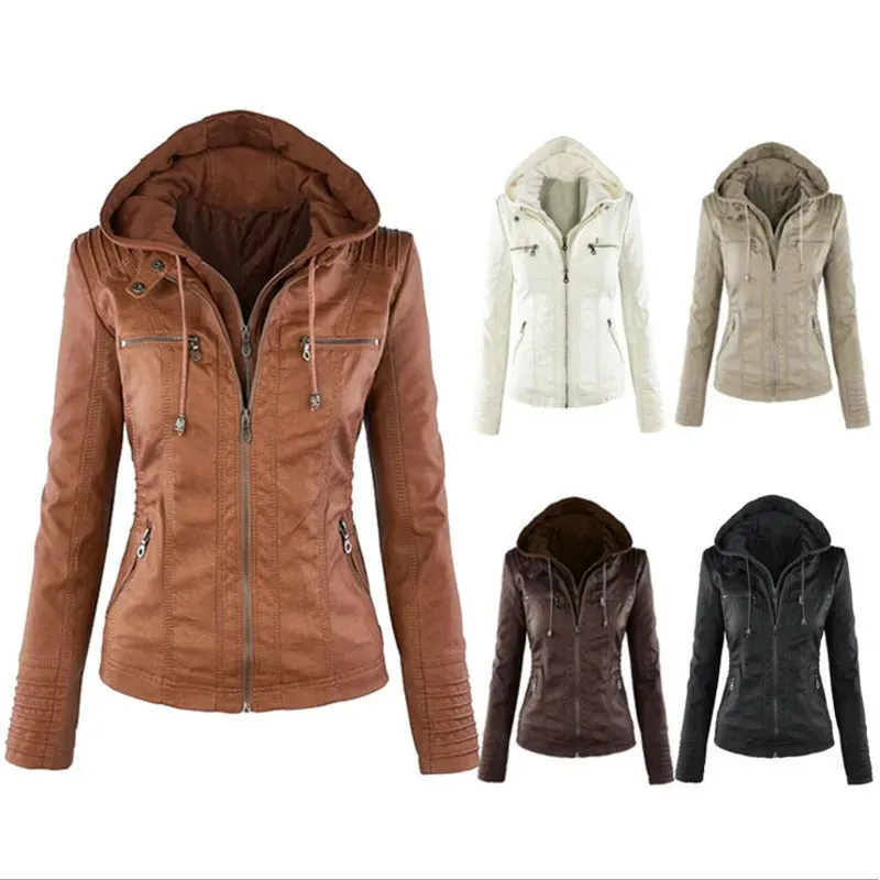 QNPQYX New Fashion Leather Women Jacket Ladies Hoodies Warm Jacket Noble Women Jacket