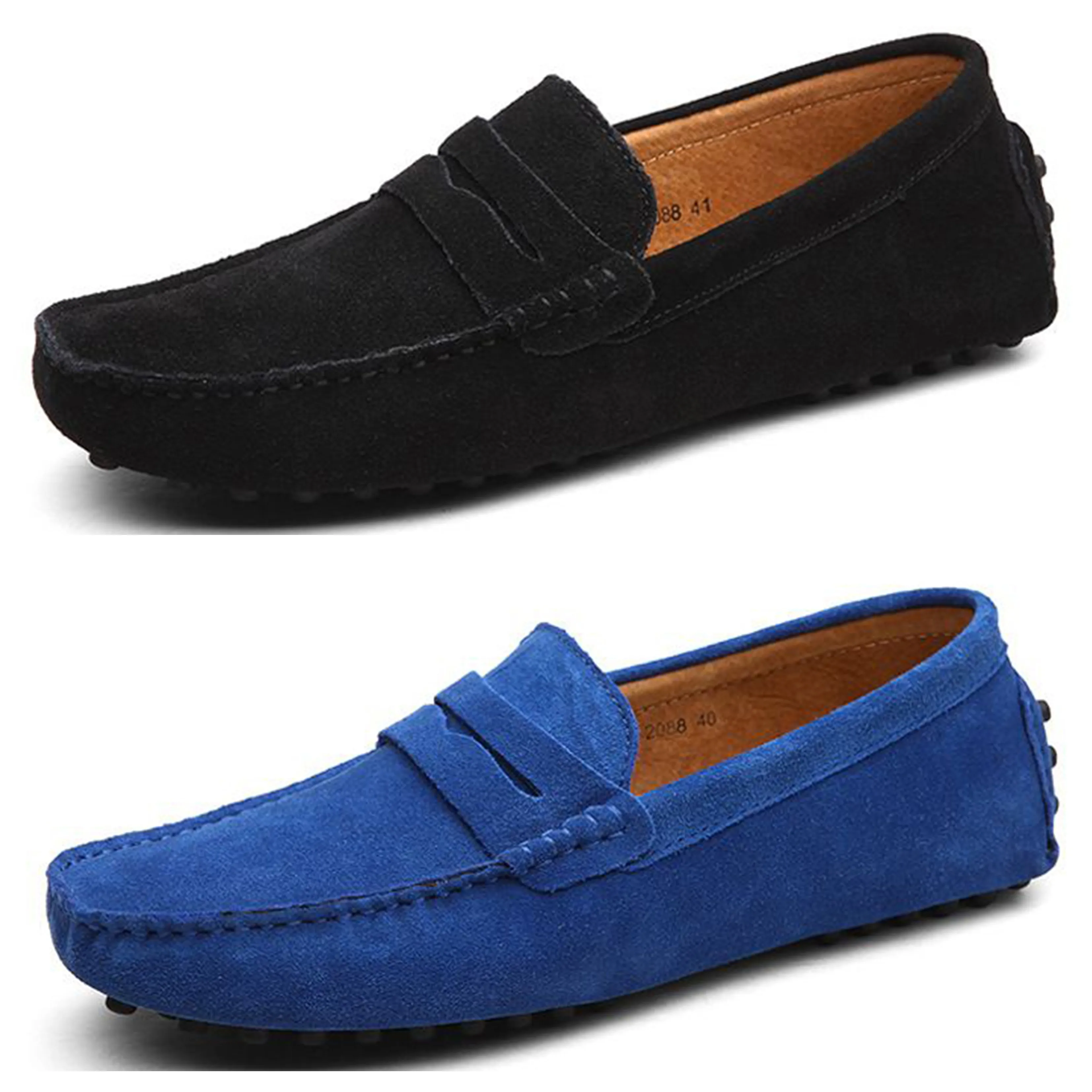 Çok yönlü orijinal deri fasulye haki ayakkabıları erkekler için yaz yeni Koreli rahat deri ayakkabılar, nefes alabilen ve tembel ayakkabılar, erkek ayakkabılarının trendine adım atın