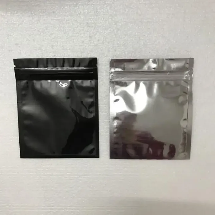 Clear Mylar Bags Sample Packets Metal Aluminum Candy Packaging zipper Pouch Resealable Plastic Foil Bag for Tea Snacks