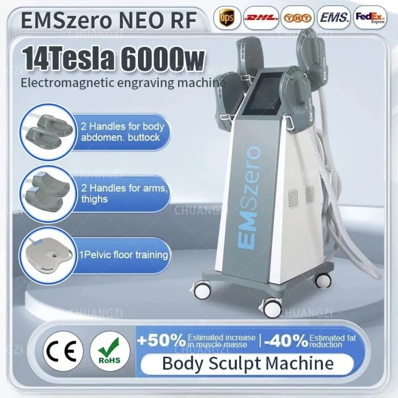 14 Tesla 6000W DLS-EMSLIM Neo Nova Hi-Emt Machine Emszero Met 4 neo Handgrepen En Bekken Stimulatie pad Optionele Salon
