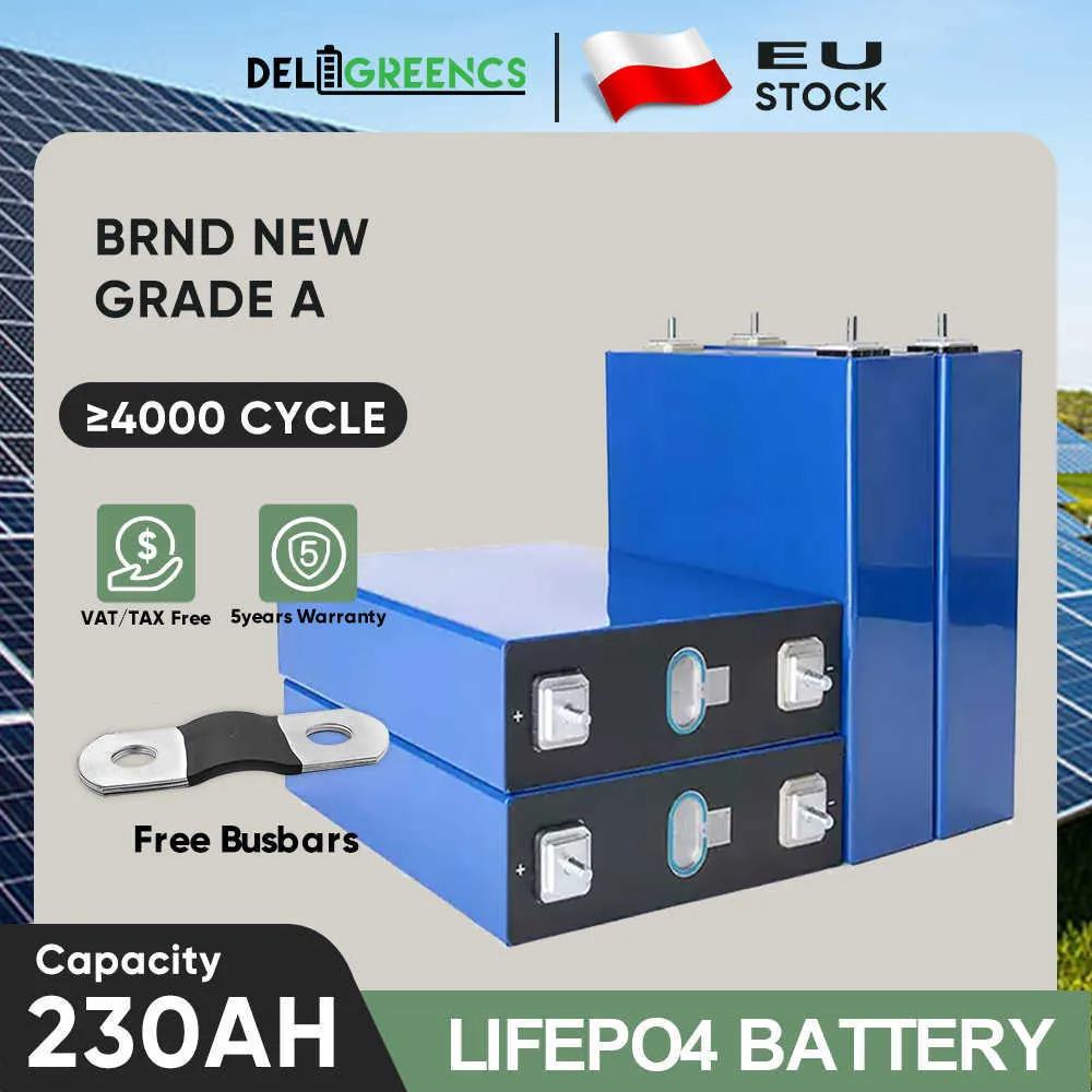 NY LIFEPO4 230AH Batteri litiumprismatiskt fosfat LIPO 24V 48V LFP Pack för RV Energy Storage Home Solar uppladdningsbar