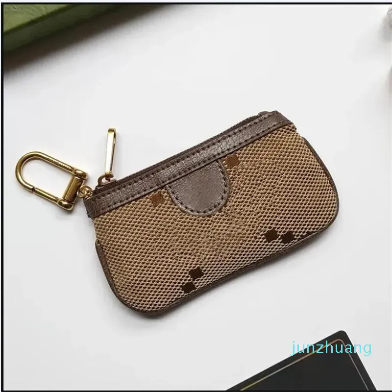 Designer zipper wallet key Pouch coin card holder key purse Women mens Leather wallets passport holders wallets wristlets keychain mini pocket