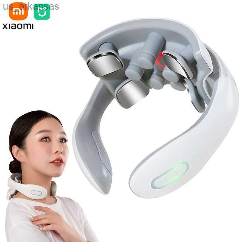 Xiaomi Mijia Neck Massager USB Charge Heating Magnetic Pulse Electric Neck Massage InstrageポータブルマッサージヘルスケアツールL230523