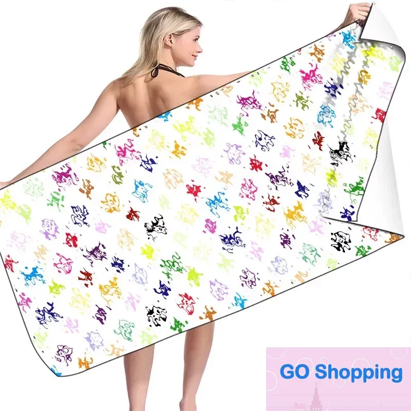 wholesale Serviette de bain design européen serviette confortable serviette portable lettre complète imprimé serviette de plage 80-160CM