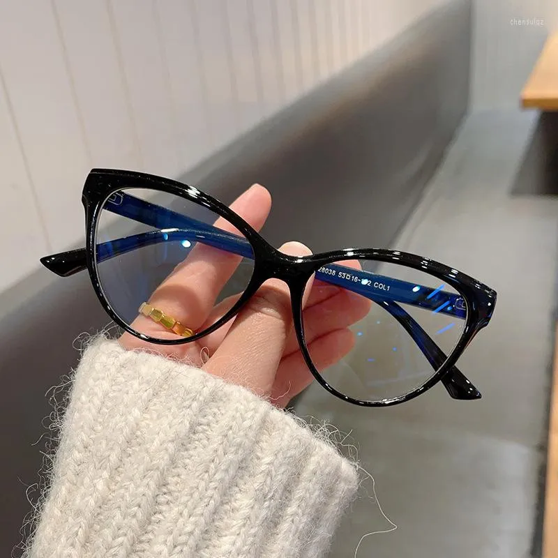 Солнцезащитные очки рамки моды кот глаз анти-синие светлые очки женская тенденция