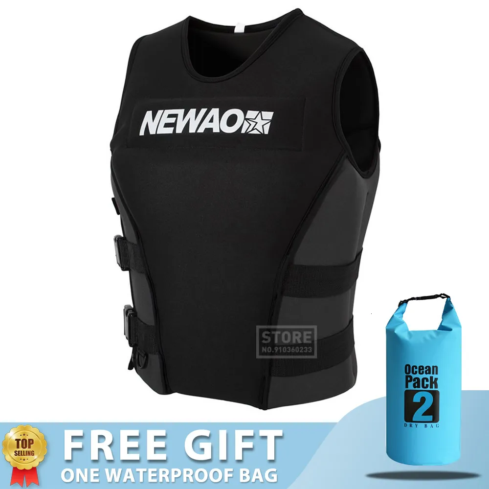Gilet De Sauvetage Néoprène Adulte – Flottabilité EPE, Fermeture éclair + 2 Boucles, L à 4XL, Pour Kayak, Bateau, Pêche, Plongée