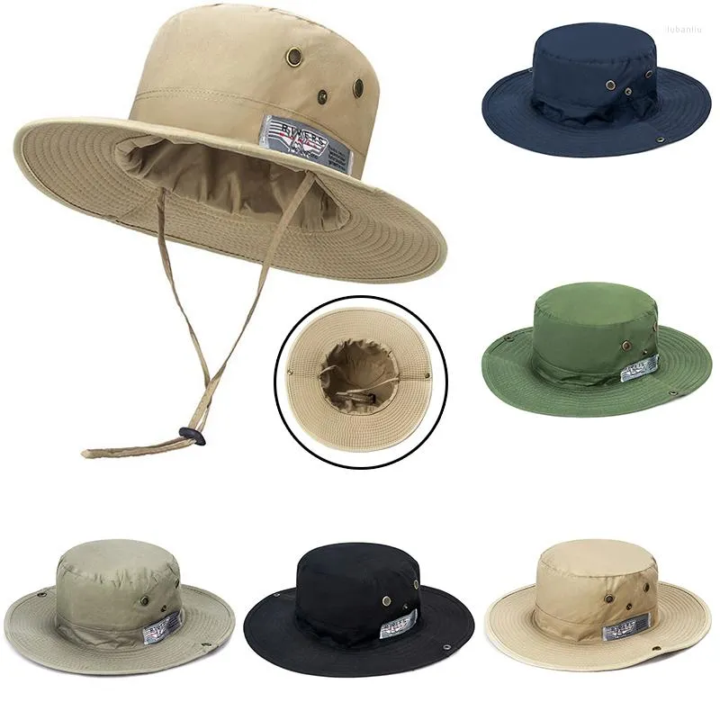 Chapeaux à large bord imperméable Boonie chapeau pour femmes hommes été Protection UV soleil séchage rapide Safari casquette de pêche maille respirant plage